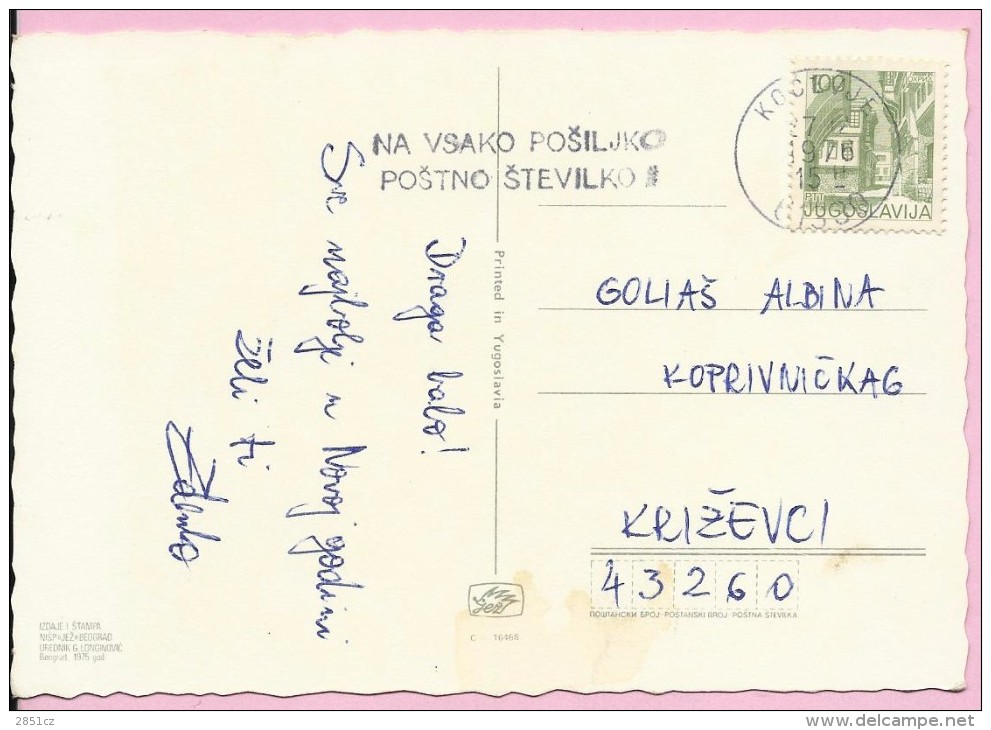 Put Postal Number On Shipment, 1976., Yugoslavia, Postcard - Other & Unclassified