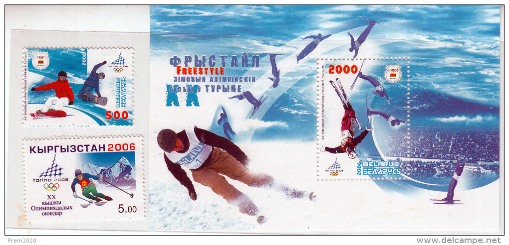 Winter Olympics- TORINO ( ITALY)- 2006 Stamps & M/S From Belarus, Krygystan- MNH - Hiver 2006: Torino