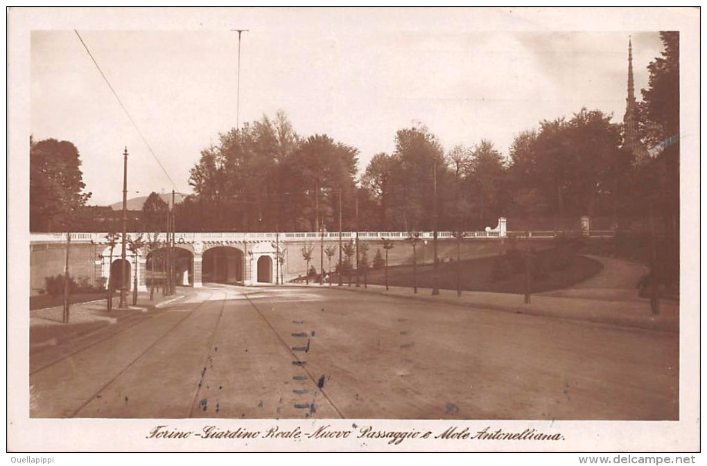 02880 "TORINO - GIARDINO REALE - NUOVO PASSAGGIO E MOLE ANTONELLIANA"  CART. SPED. 1925 - Parks & Gärten