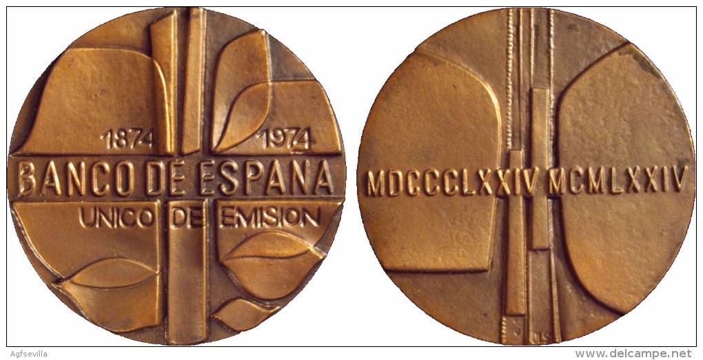 ESPAÑA. MEDALLA BANCO DE ESPAÑA. ÚNICO DE EMISIÓN. 1.974. CON ESTUCHE ORIGINAL. ESPAGNE. SPAIN - Professionali/Di Società