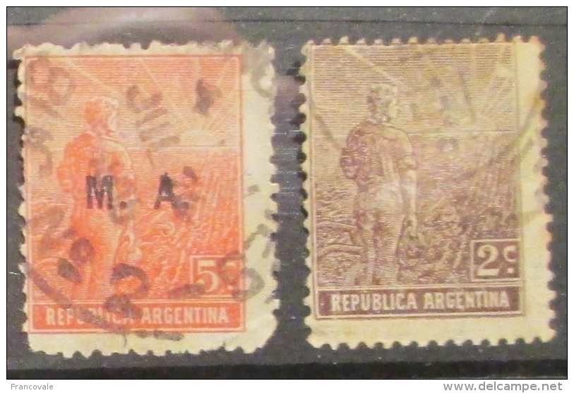 Argentina 1911 Agriculture 2c 1915 5c Overprint - Oblitérés