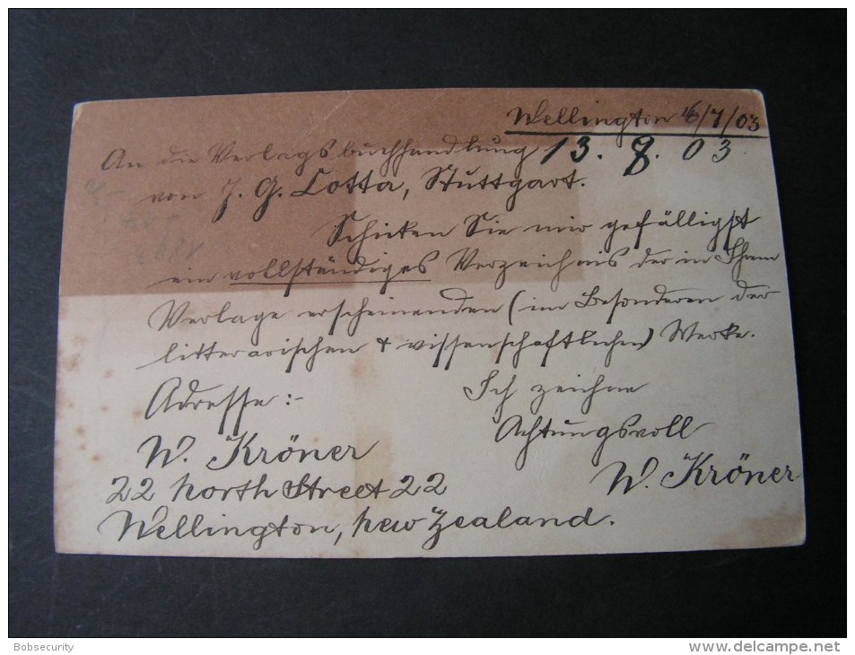 == NZ Crd To Germany 1903 - Brieven En Documenten