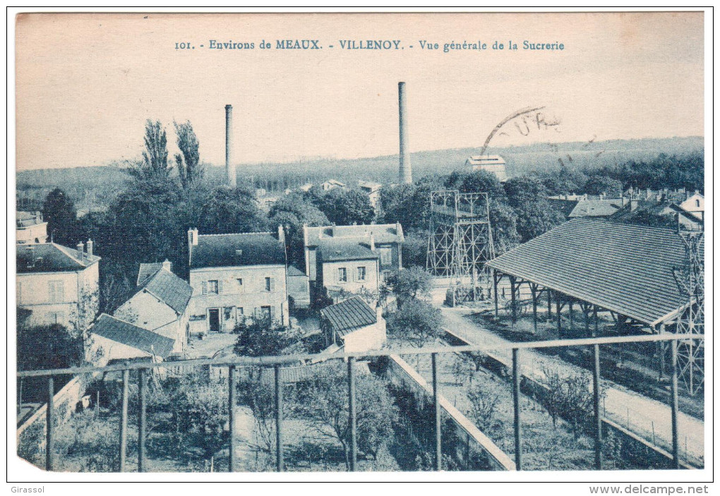 CPA VILLENOY ENVIRONS DE MEAUX 77 VUE GENERALE DE LA SUCRERIE   UN COIN COUPE  1923 - Villenoy