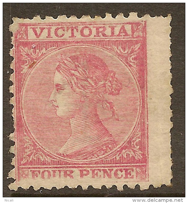 VICTORIA 1863 4d Rose-pink P12 QV SG110b HM #QI271 - Neufs