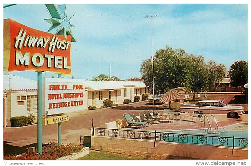 257351-Arizona, Mesa, Hiway Host Motel, Swimming Pool, 60s Car, Tom Reed By Dexter Press No 35783-B - Mesa