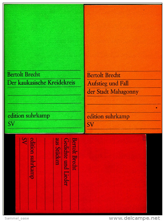 3 X Bertold Brecht Bücher : Gedichte Und Lieder Aus Stücken - Der Kaukasische Kreidekreis -  Aufstieg Und Fall - German Authors