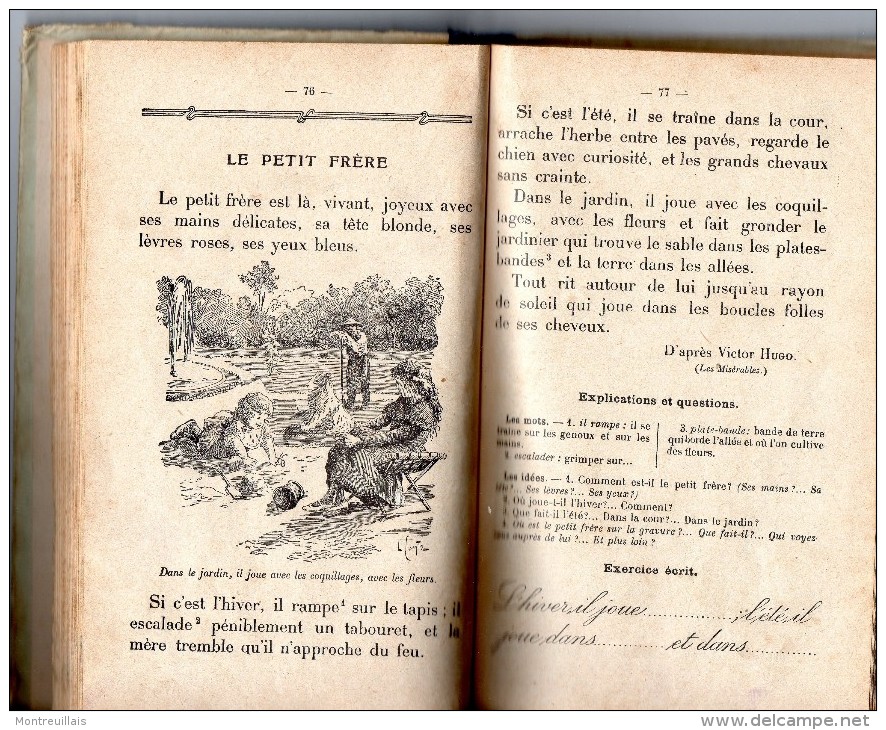 Choix De Lectures Par MIRONNEAU, Scolaire, Librairie COLIN, 176 Pages, De 1937, état Médiocre - 0-6 Years Old