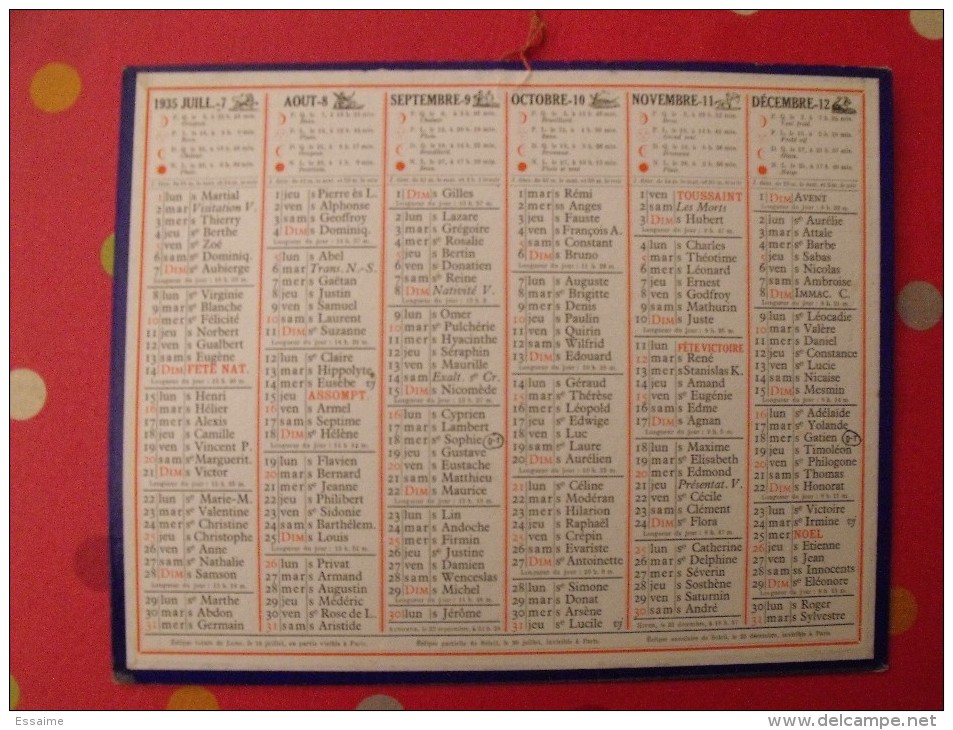 Almanach Des PTT.  Calendrier Poste, Postes Télégraphes.1935. - Grand Format : 1921-40