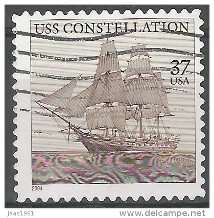 ESTADOS UNIDOS. SELLO USADO AÑO 2004. YVERT 3568. BARCO VELERO USS CONSTELLATION - Andere & Zonder Classificatie