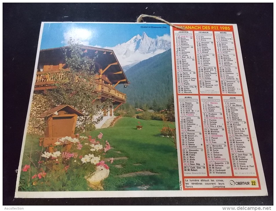 Calendrier Des Postes PTT 1985 - Grossformat : 1981-90