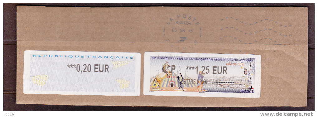 LISA 88° Congrès Fédération Associations Philatéliques MACON 2015 1.25€ Vignette Affranchissement - 2010-... Illustrated Franking Labels