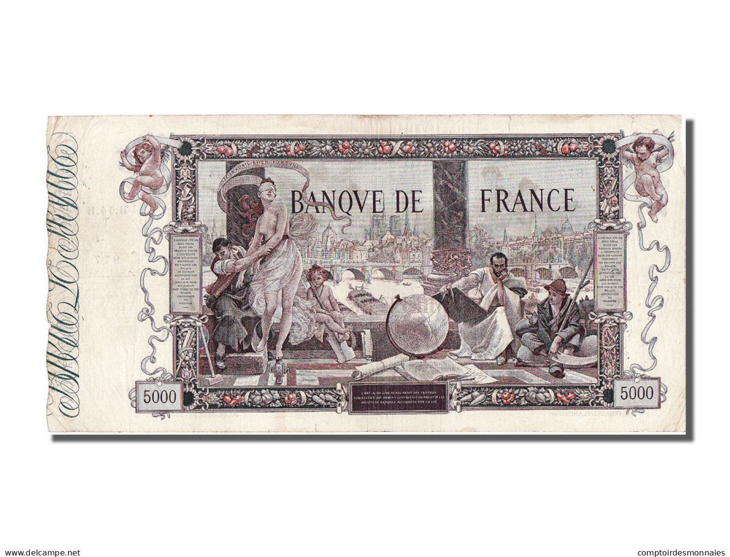 Billet, France, 5000 Francs, 5 000 F 1918 ''Flameng'', 1918, 1918-01-17, TTB - 5 000 F 1918 ''Flameng''