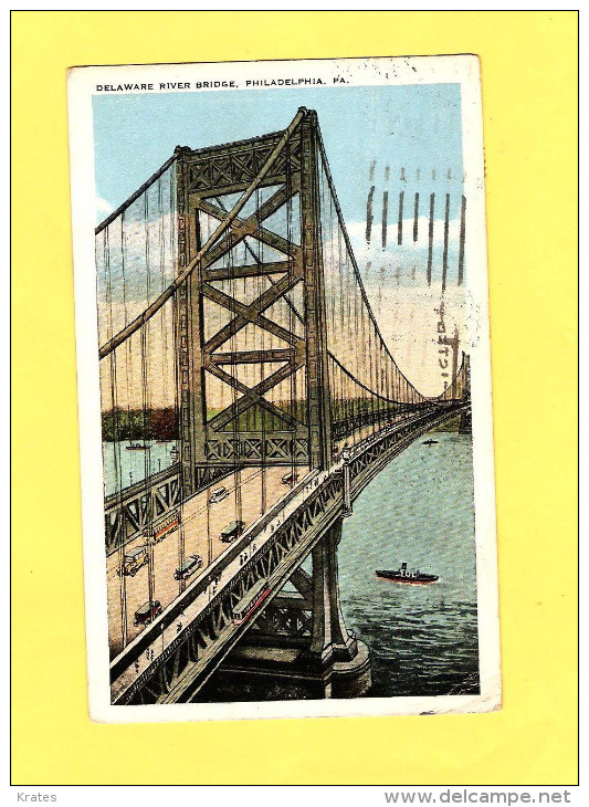 Postcard - USA, Delaware River Bridge, Mix Franking, USA-Yugoslavia, RR      (21050) - Andere & Zonder Classificatie