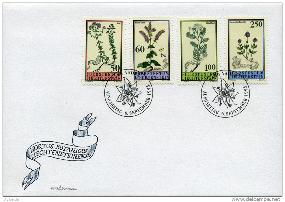 Liechtenstein - 1993 Plantes Médicinales FDC - Plantes Médicinales