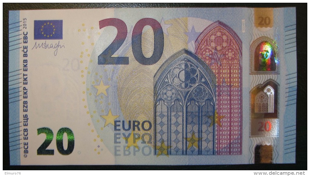 20 EURO S004B5 Draghi Italy Serie SB Perfect  UNC - 20 Euro