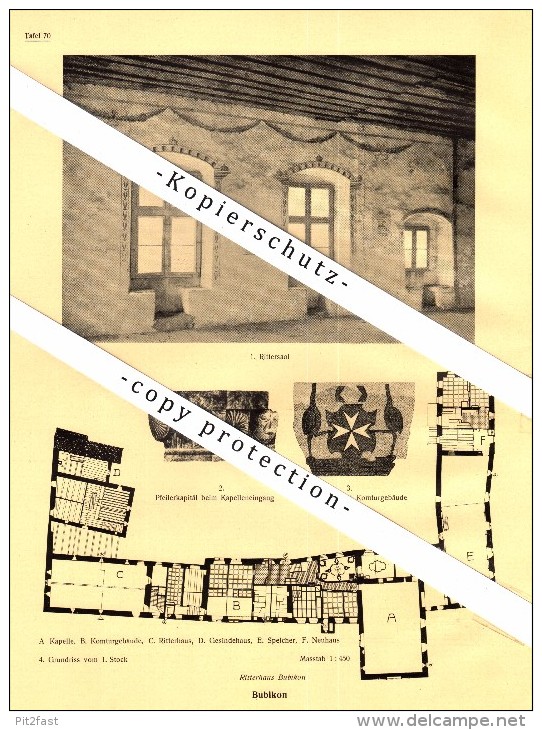 Photographien / Ansichten , 1927 , Bubikon , Ritterhaus , Prospekt , Architektur , Fotos !!! - Bubikon