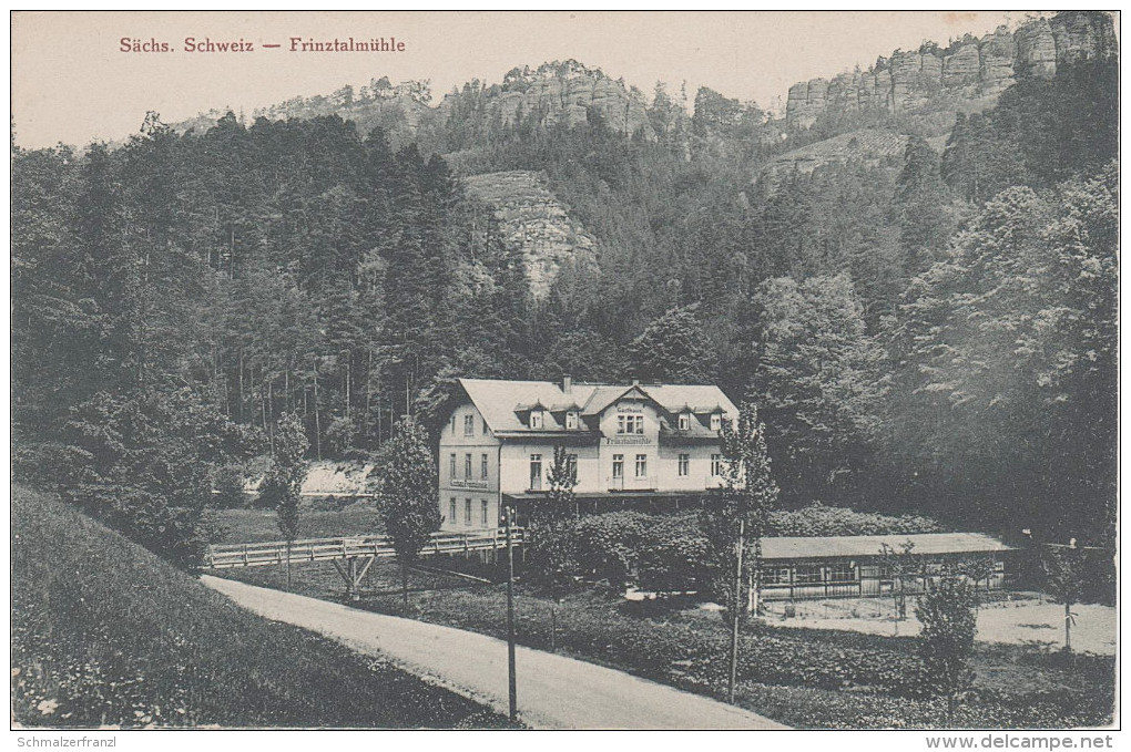 AK Gasthof Frinztalmühle Bei Rathmannsdorf Porschdorf Gossdorf Prossen Waltersdorf Bad Schandau Sächsische Schweiz - Rathmannsdorf (Sachsen)