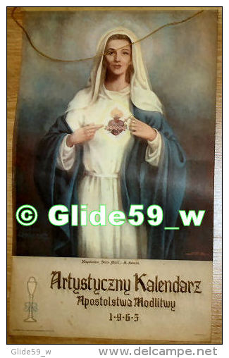 Artystyczny Kalendarz Apostolstwa Modlitwy 1965 - Calendrier Artistique Catholique Polonais - Grand Format : 1961-70