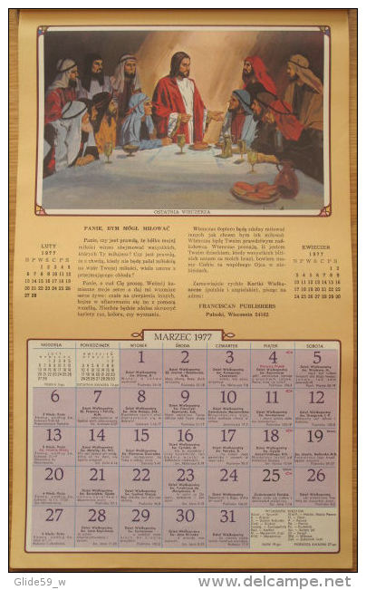 Kalendarz Chrzescijanina Drogowskaz Katolika 1977 - Calendrier Catholique Polonais - Grand Format : 1971-80