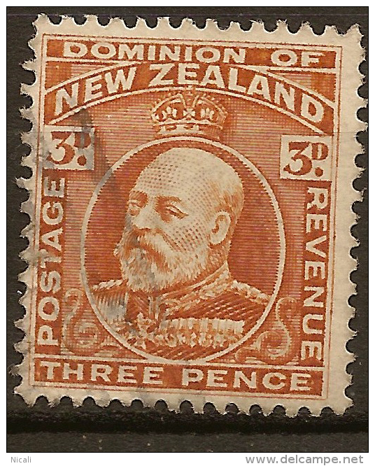 NZ 1909 3d KEVII P14 SG 395 U #QM202 - Oblitérés