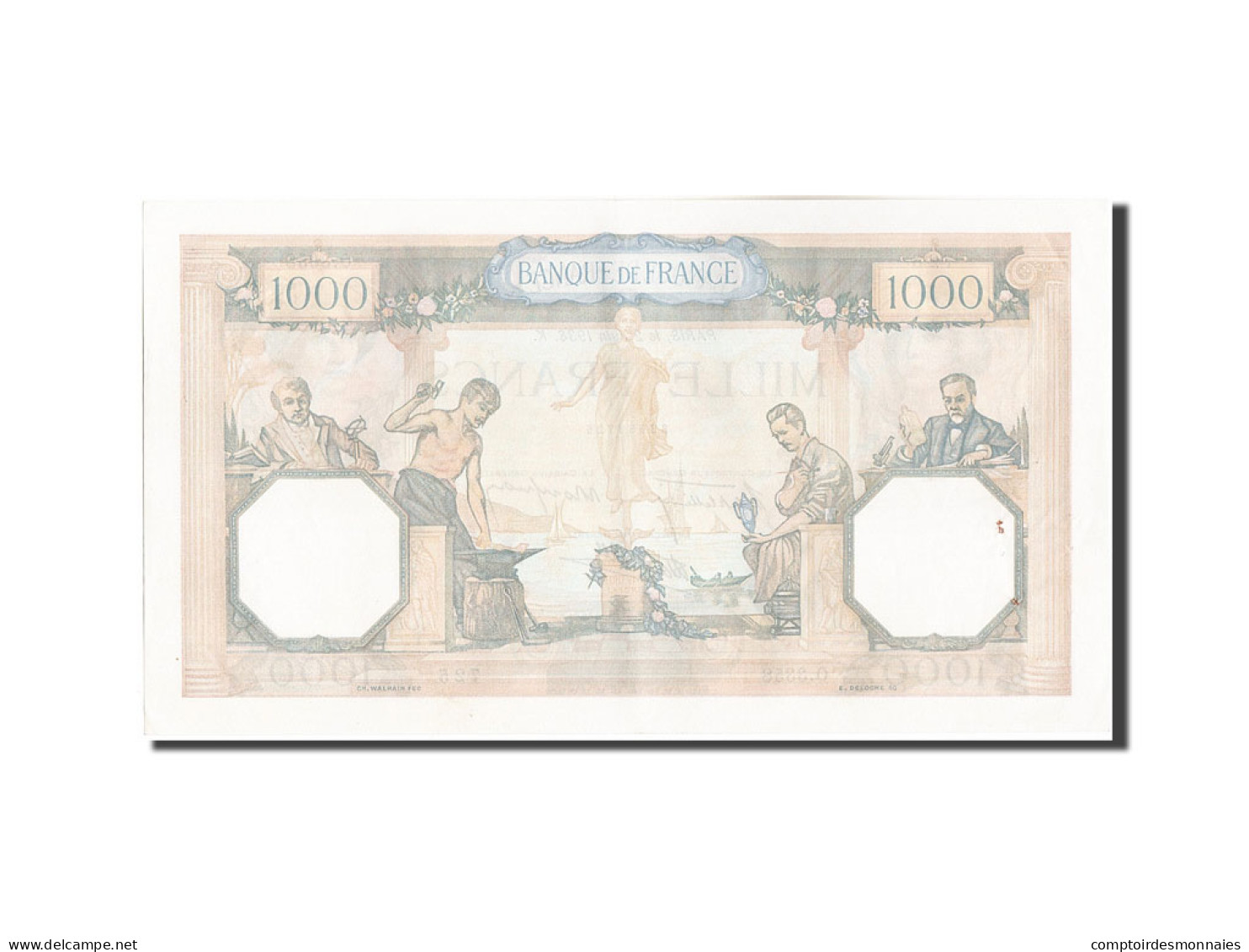 Billet, France, 1000 Francs, 1 000 F 1927-1940 ''Cérès Et Mercure'', 1938 - 1 000 F 1927-1940 ''Cérès Et Mercure''