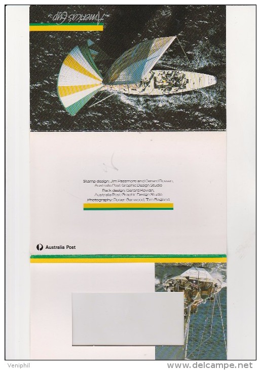 AUSTRALIE -  ENCART AMERICAS CUP - 1983 - TIMBRES N° 977-79 NEUFS XX - Mint Stamps