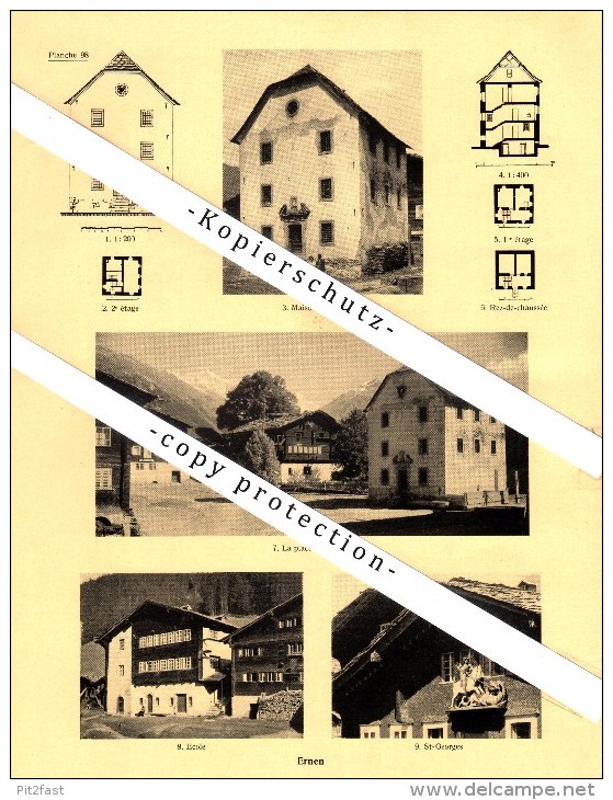 Photographien / Ansichten , 1935 , Ernen , Naters , Moerel , Bezirk Goms , Prospekt , Architektur , Fotos !!! - Ernen