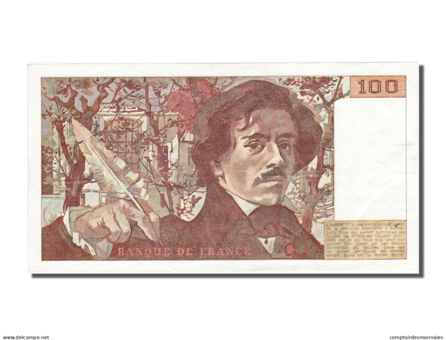 Billet, France, 100 Francs, 100 F 1978-1995 ''Delacroix'', 1989, SUP+ - 100 F 1978-1995 ''Delacroix''