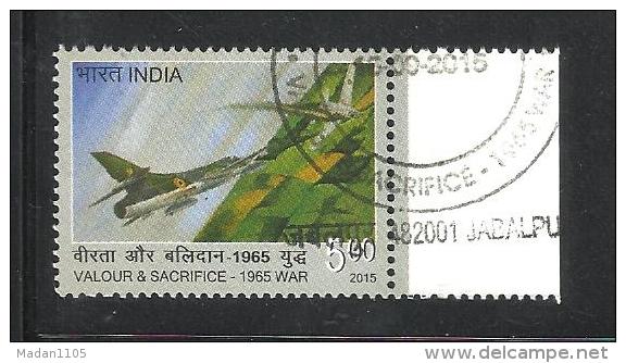 INDIA, 2015, FIRST DAY CANCELLED,  Indian Armed Forces, Valour And Sacrifice, 1 V,  War, Aeroplane, - Gebruikt