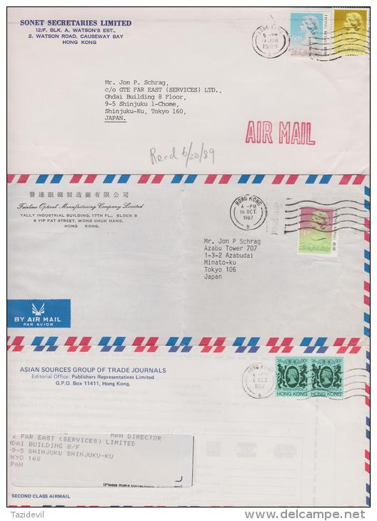 HONG KONG - Clearance Bundle Of 1980s Airmail Covers, Mainly To Japan, One Registered To USA. Good Lot - Postal Stationery