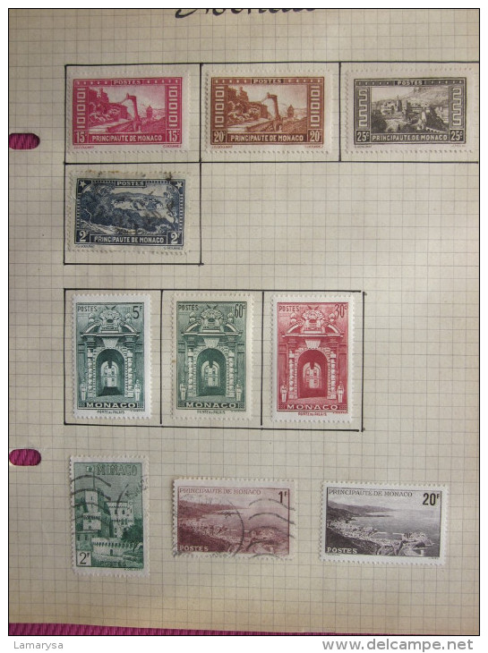 MONACO MONTE CARLO  57 TIMBRES POSTES / TAXES & AUTRES  Neuf Sur Charnières (*) & Oblitérés MN - Used Stamps