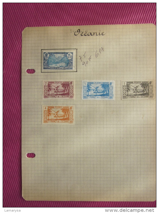 ETABLISSEMENT OCEANIE FRANCAISE  5 TIMBRES COLONIES FRANCAISES  POSTES  Neuf Sur Charnières (*) - Neufs