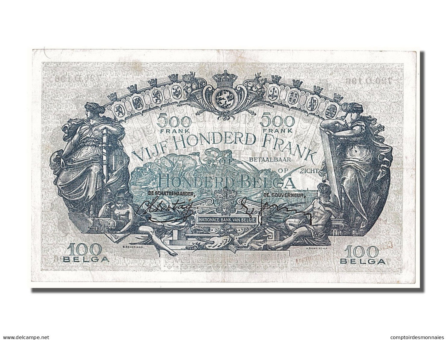 Billet, Belgique, 500 Francs-100 Belgas, 1938, 1938-12-02, TTB+ - 500 Francs-100 Belgas