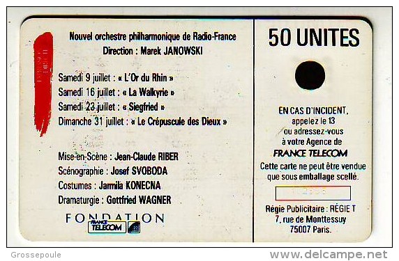 TELECARTE 50 U - CHOREGIES D' ORANGE 1988 - Wagner  - L' Anneau Du Nibelung - Janowski - Jean Cortot - 1988