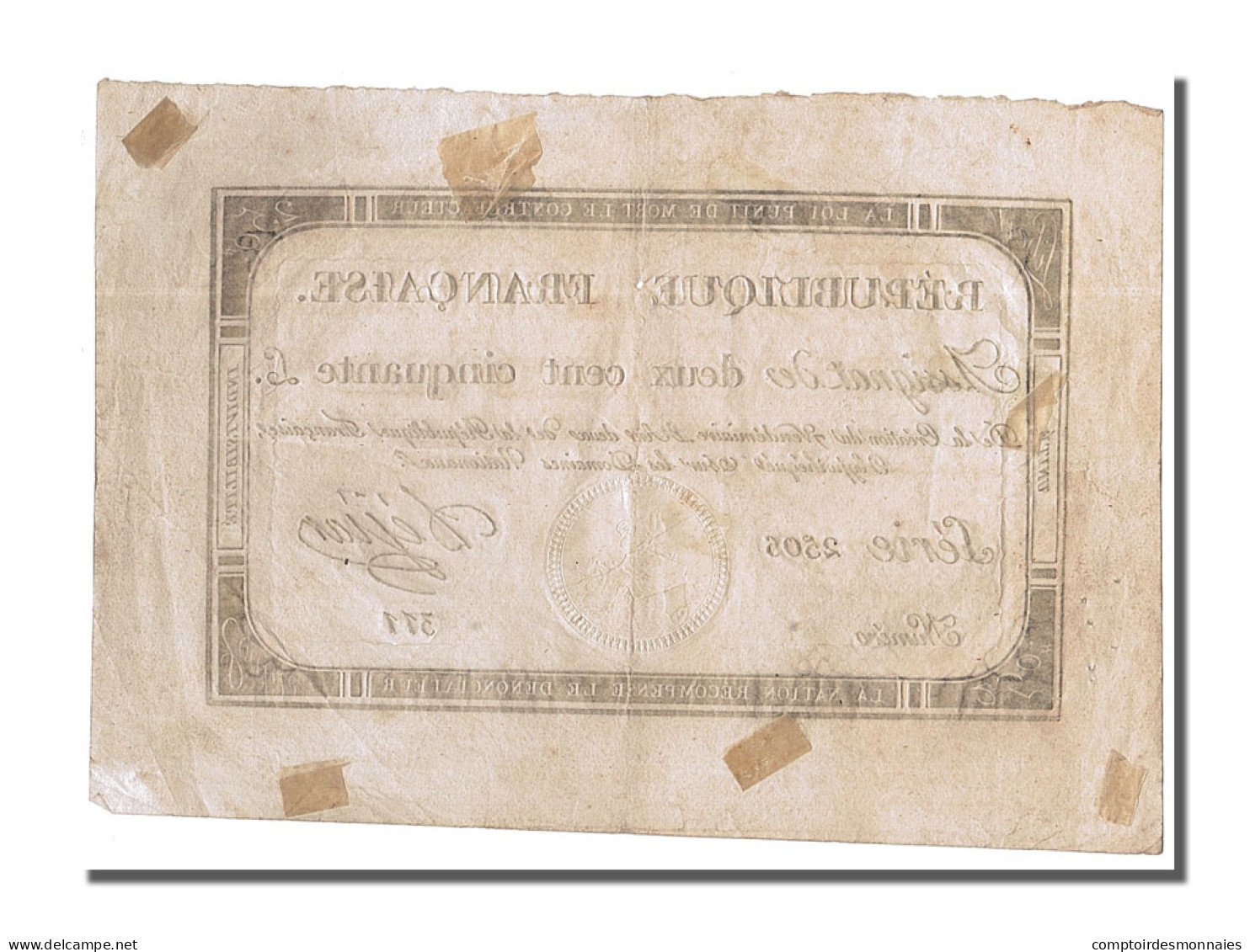 Billet, France, 250 Livres, 1793, DÃ©jean, TTB, KM:A75, Lafaurie:170 - Assignats