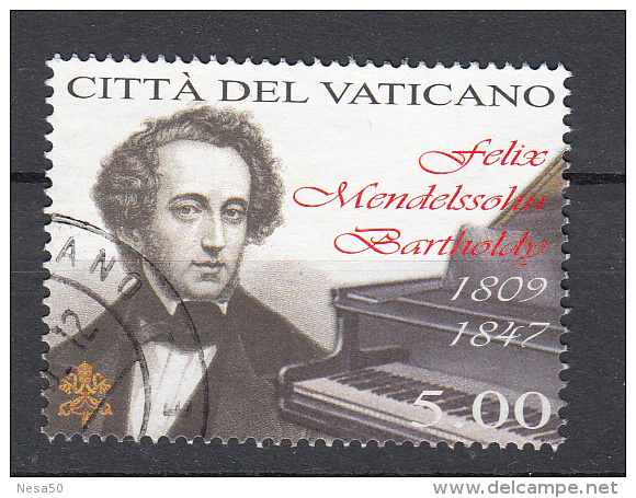 Vaticaan 2009 Mi Nr 1656 Waarde 5,00 Euro Felix Mendelssohn Bartholdy - Gebraucht