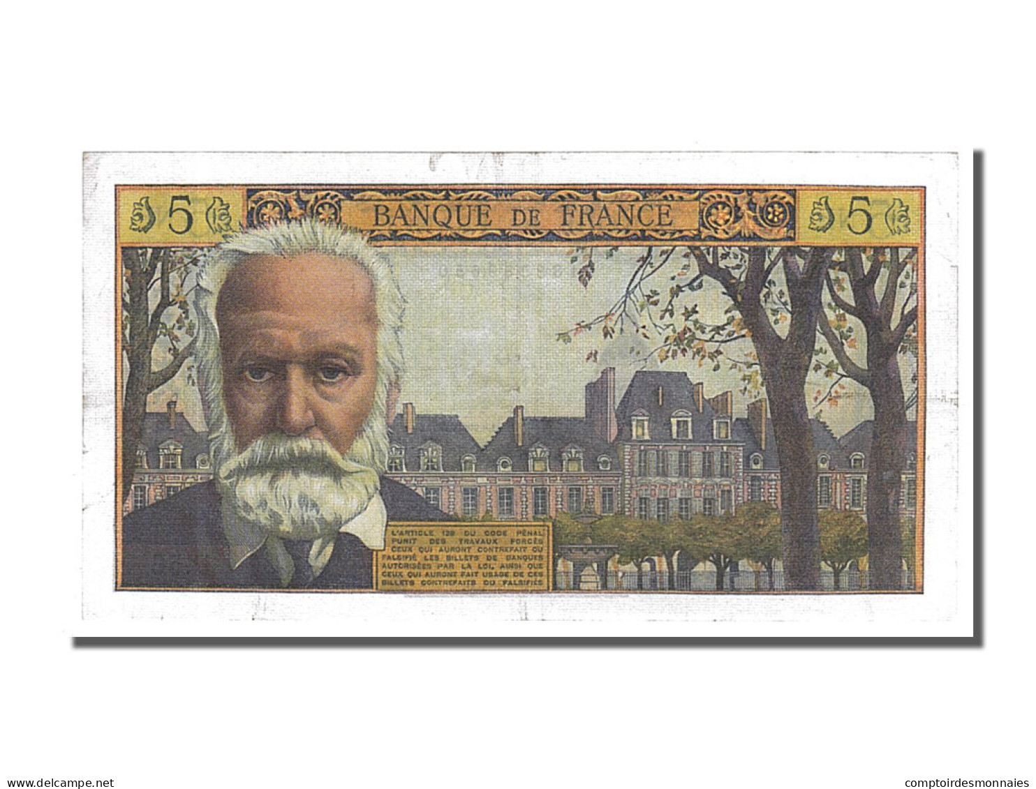 Billet, France, 5 Nouveaux Francs, 5 NF 1959-1965 ''Victor Hugo'', 1961 - 5 NF 1959-1965 ''Victor Hugo''