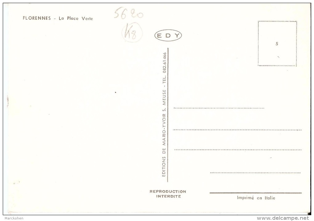 FLORENNES (5620) : La Place Verte. Nombreux Commerces Et Automobiles. CPSM. - Florennes