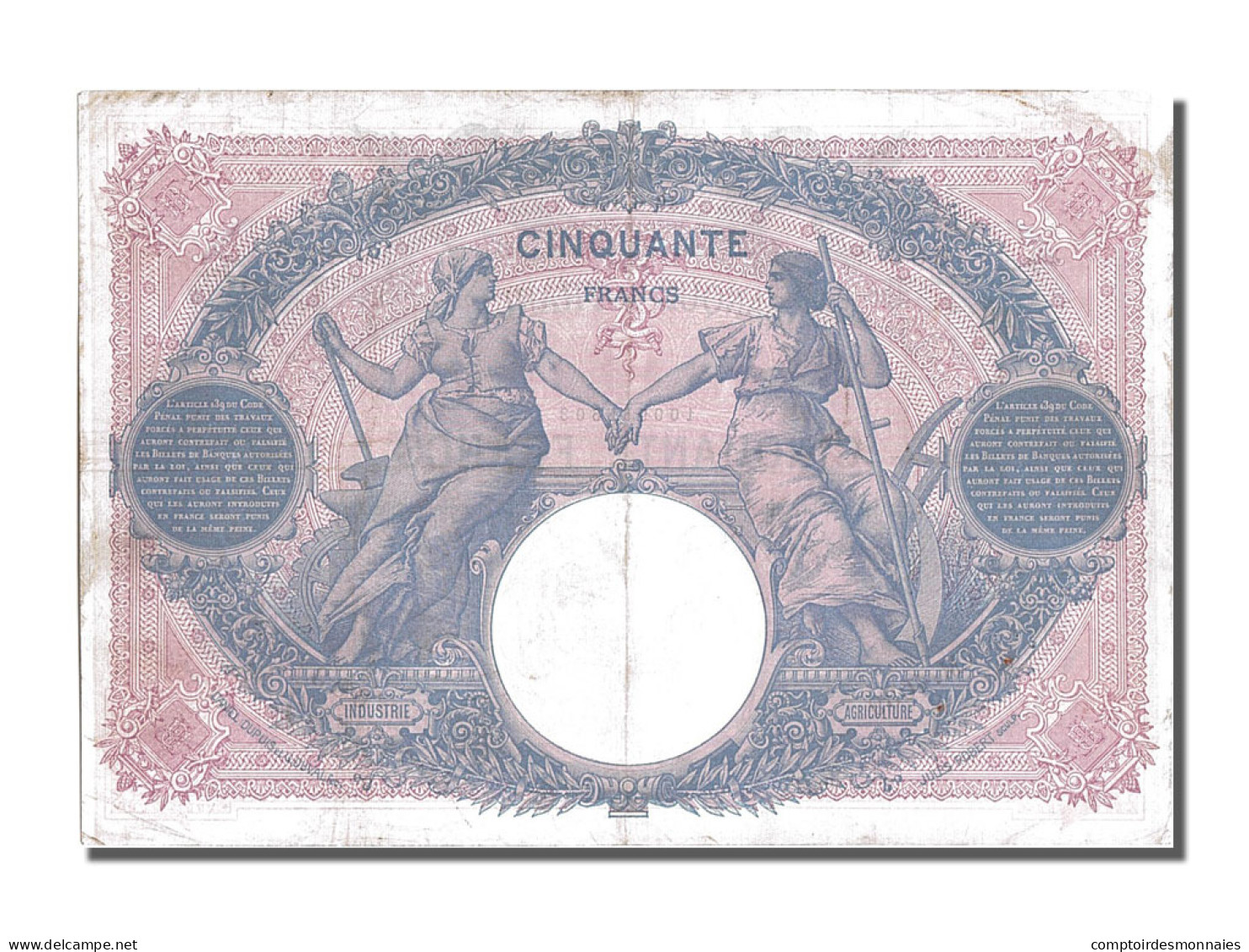 Billet, France, 50 Francs, 50 F 1889-1927 ''Bleu Et Rose'', 1911, 1911-06-19 - 50 F 1889-1927 ''Bleu Et Rose''