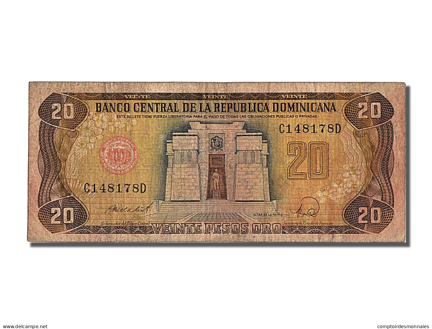 Billet, Dominican Republic, 20 Pesos Oro, 1988, TTB - Dominicaine