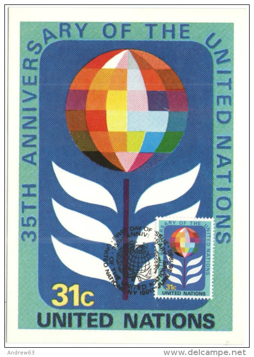 ONU - NAZIONI UNITE - UNITED NATIONS - NATIONS UNIES - 1980 - 35 Years Anniversary - Carte Maximum - New York - FDC - Cartes-maximum