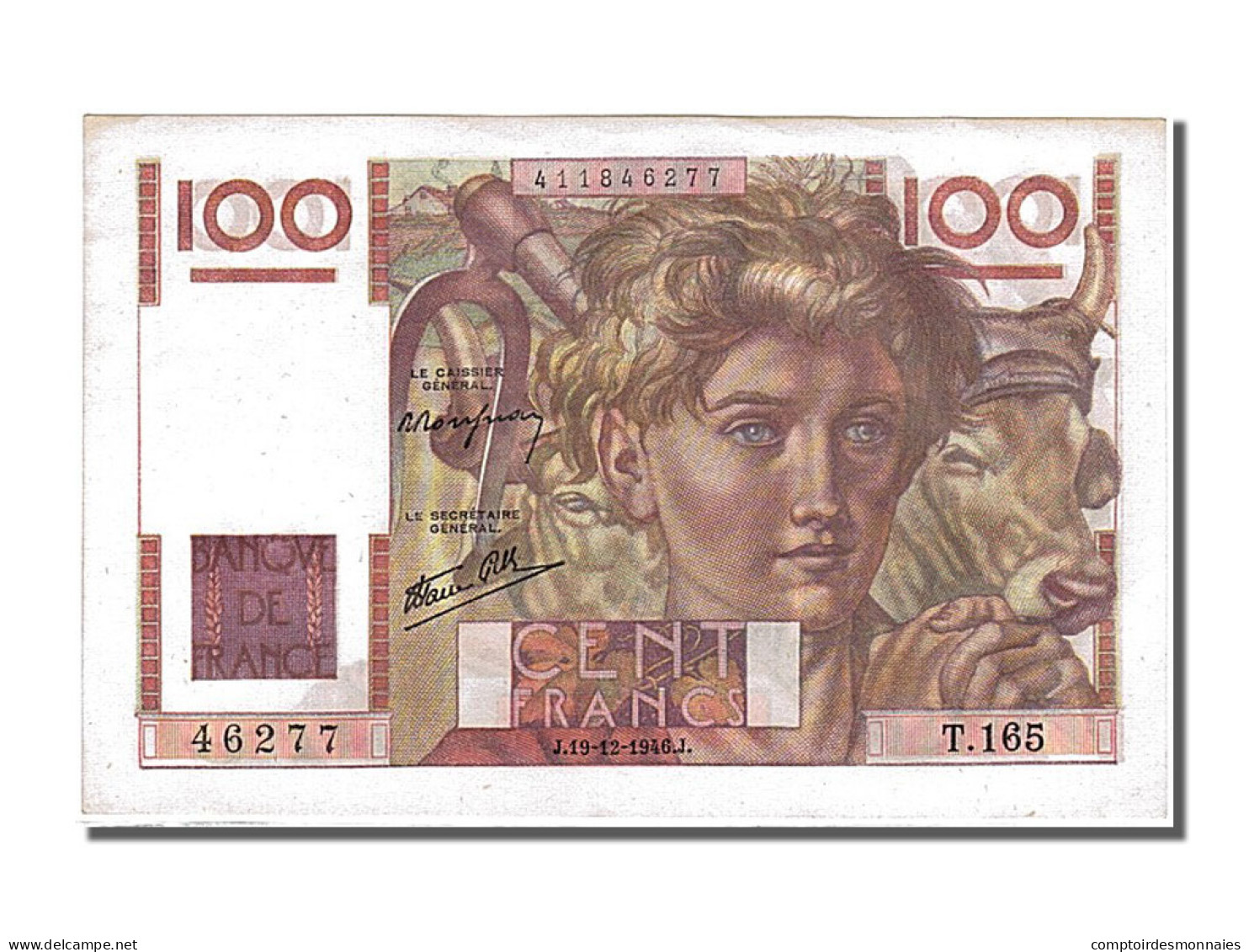 Billet, France, 100 Francs, 100 F 1945-1954 ''Jeune Paysan'', 1946, 1946-12-19 - 100 F 1945-1954 ''Jeune Paysan''