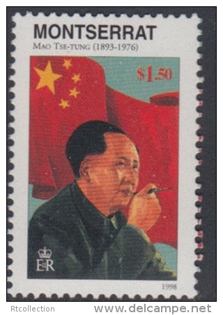 Montserrat 1998 Famous People Mao Tse-Tung Mao Ze Dong Chinese Leader Politician Chairman Flag Stamps MNH Mi 1037 Sc 94 - Montserrat