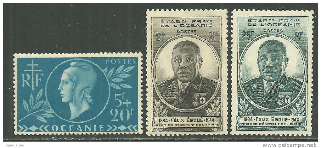 Océanie Neufs Sans Charniére, No: 171 Et 180 à 181 Y Et T, ENTRAIDE FRANCAISE ET GOUVERNEUR-GENERAL EBOUE, MINT NEVER HI - Neufs