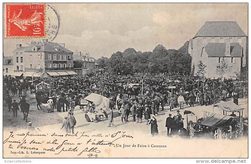 Carantan    50    Jour De Foire. Marché Aux Chevaux - Carentan