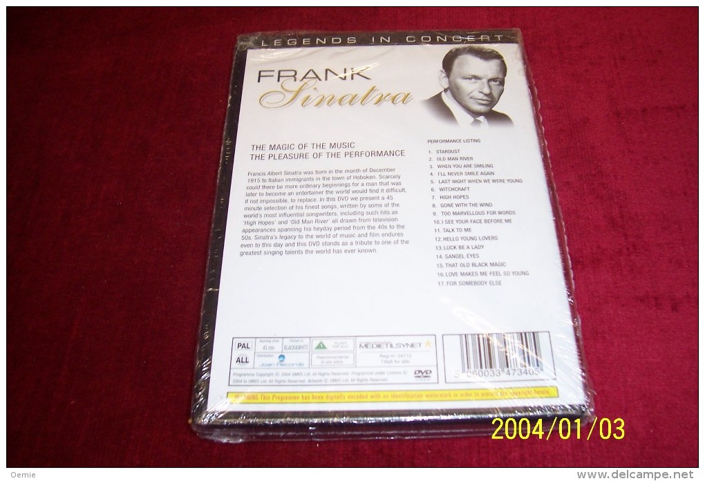 Frank Sinatra  °  17 TITRES   DVD ARCHIVES - Concert Et Musique