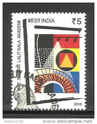 INDIA, 2010, FIRST DAY CANCELLED,  Lalit Kala Academy, New Delhi, Art, Painting, Theatre, Bulb - Usati