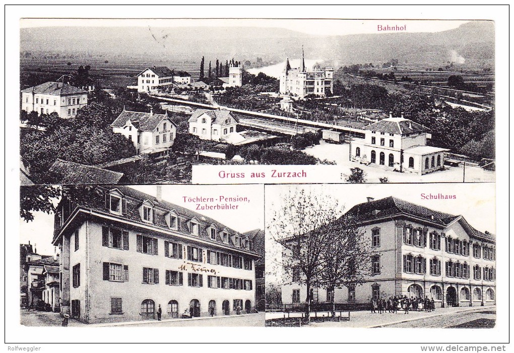 AK Gruss Aus Zurzach 3 Bilder AK 2.8.1912 Ambulant 157 Nach Heiligenkreuz SG - Zurzach