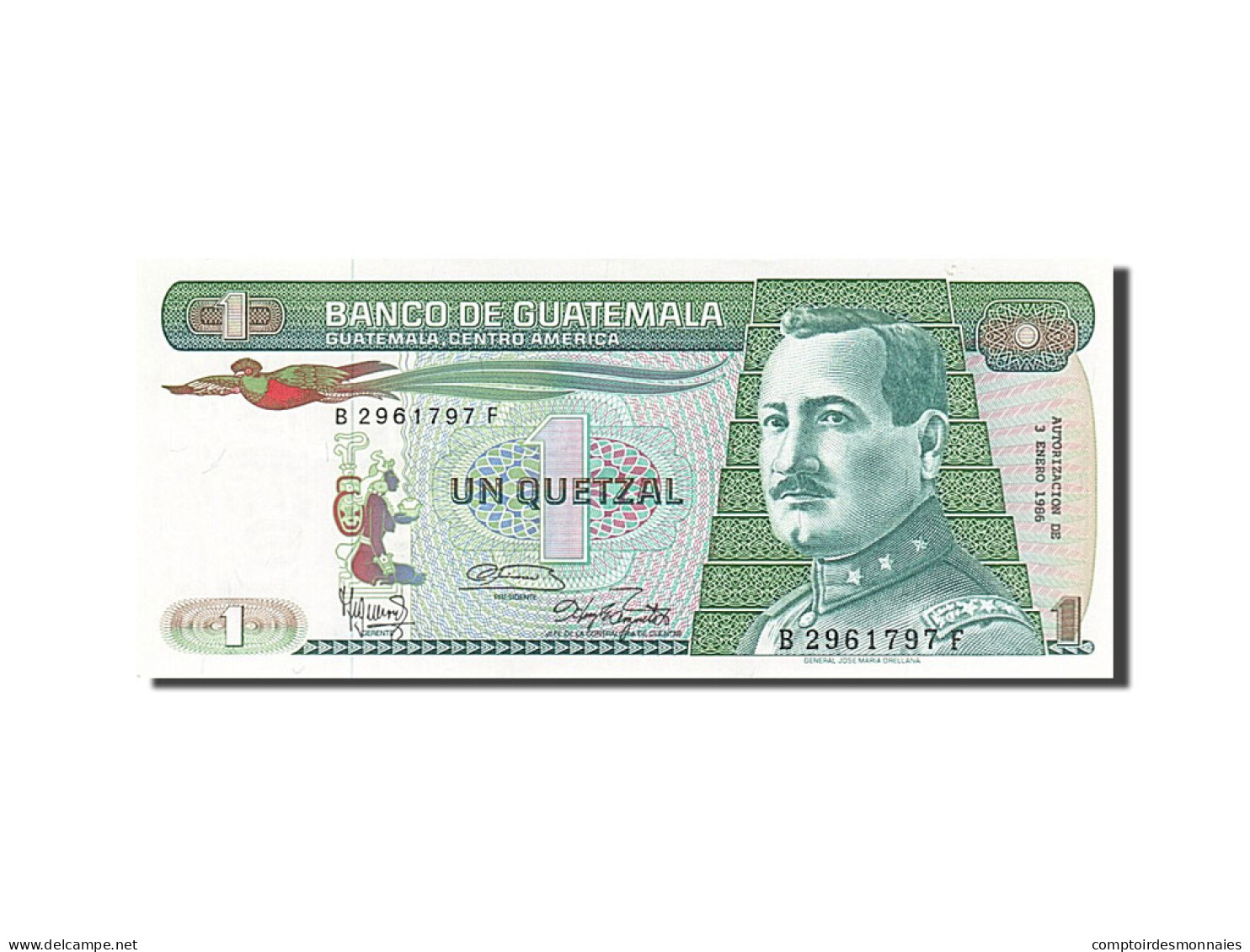 Billet, Guatemala, 1 Quetzal, 1986, 1986-01-03, SPL - Guatemala