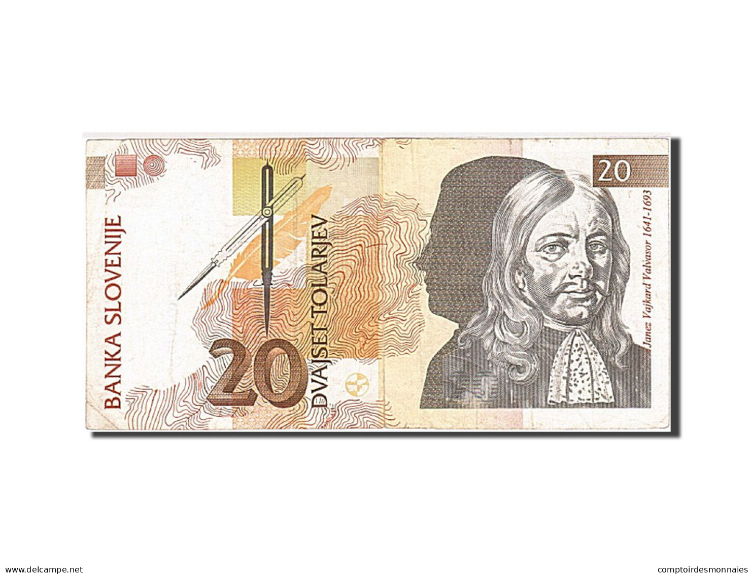 Billet, Slovénie, 20 Tolarjev, 1992, 1992-01-15, TB - Slovénie